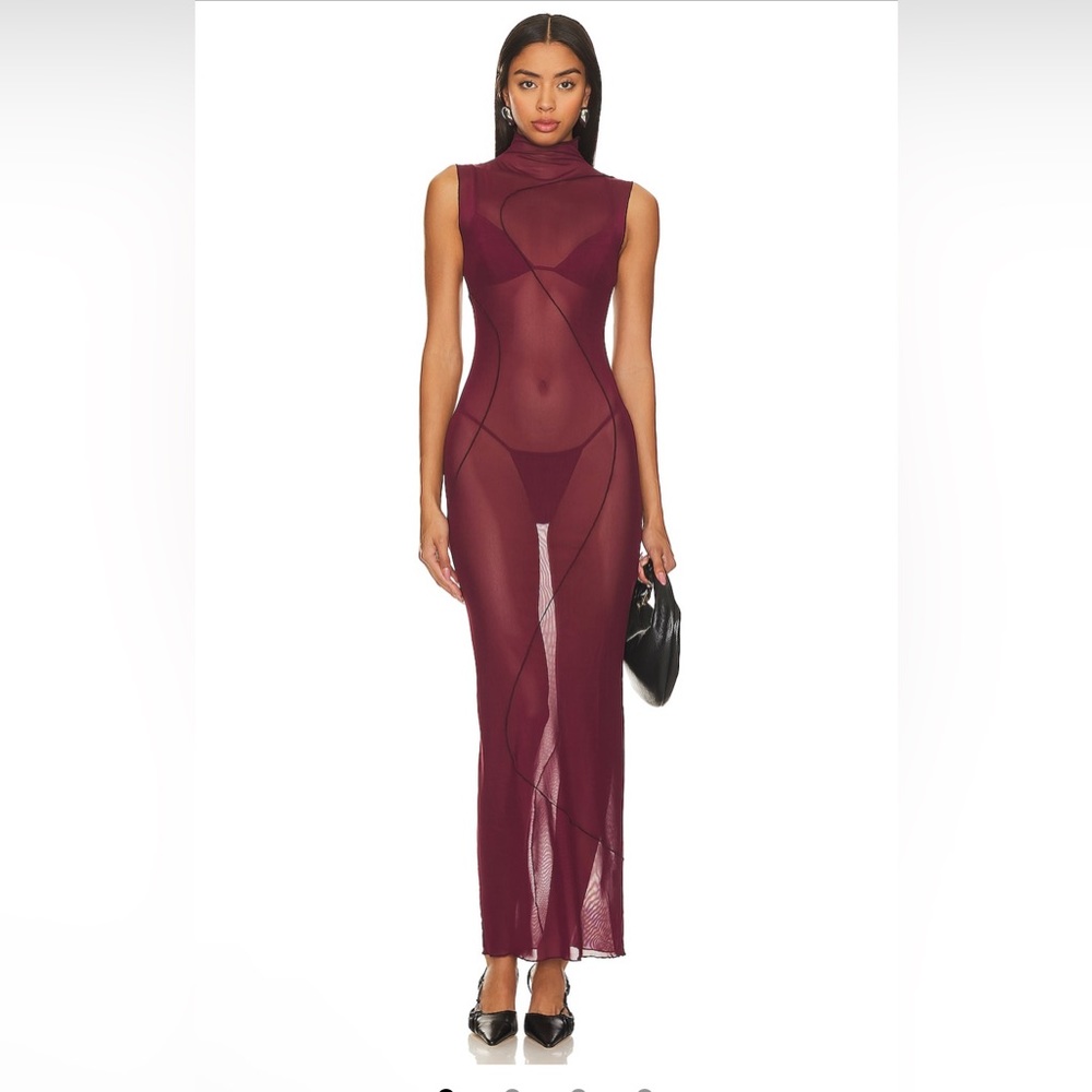 Camila coelho mesh plum dress xs revolve